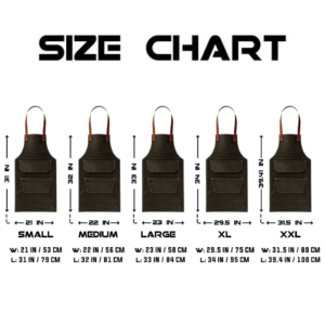 leather aprons size chart