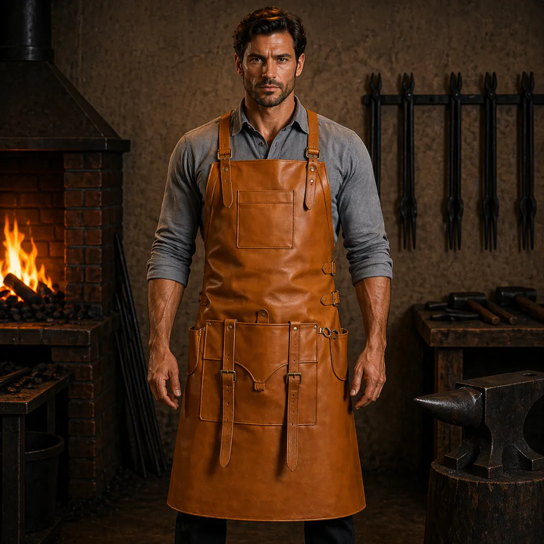 Iron Anvil Blacksmith Crazy Horse Leather Apron Iron Anvil Blacksmith Crazy Horse Leather Apron