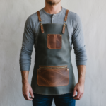 Holden Zipper Charcoal Cowhide Leather Apron