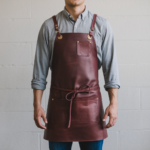 Thorne 2 Pockets Burgundy Cowhide Leather Apron