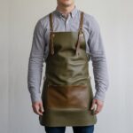 Sawyer 1 Pocket Olive Green Crazyhorse Leather Apron
