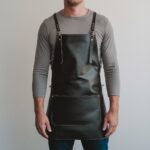 Rowan 1 Pocket Black Crazyhorse Leather Apron