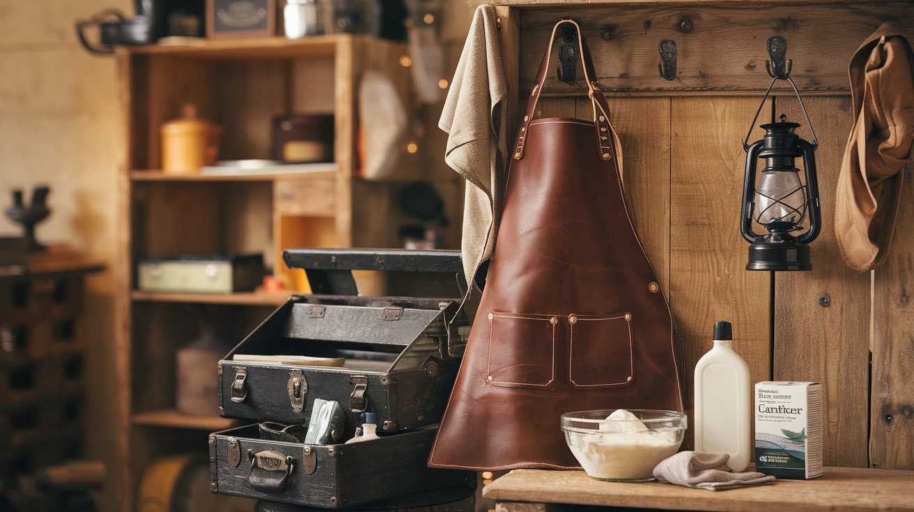 How to clean gross old leather apron?
