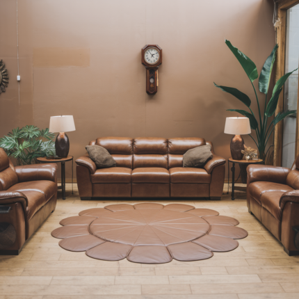 Decorative Floor Piece Cowhide Leather Rug