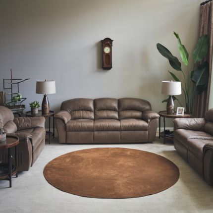 Elegant Living Room Suede Leather Rug