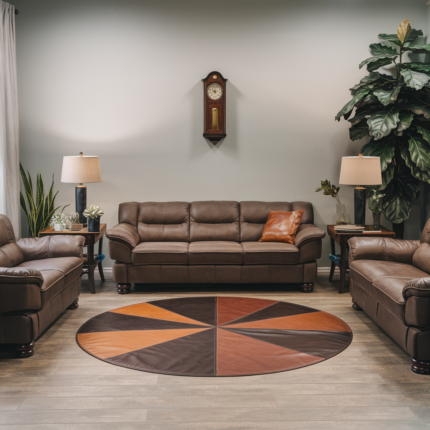 Contemporary Living Space Cowhide Leather Rug