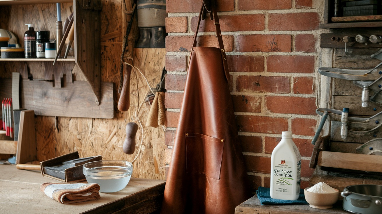 How to clean gross old leather apron?