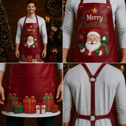 chrismas approns leather