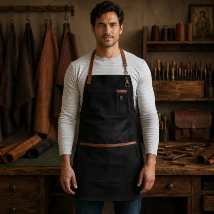 Mason Heritage Black Goatskin Suede Apron