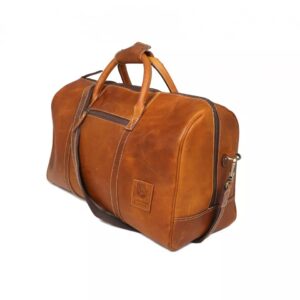 20-Inch Buffalo Leather Travel Duffle Bag