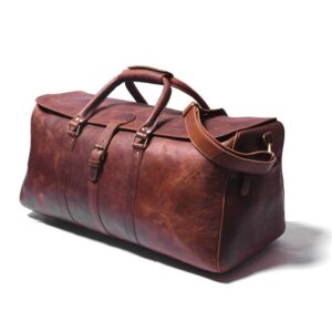 Brown Leather Duffel-Weekender & Carry-On Travel Bag-Custom Christmas Gift for Men