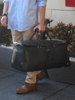Men’s Leather Duffel Bag with Shoe Compartment