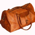 Leather Overnight Bag Vintage Luggage Travel Weekender Duffel