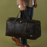 Personalized Full Grain Leather Duffle Bag-The Ultimate Weekender for Him