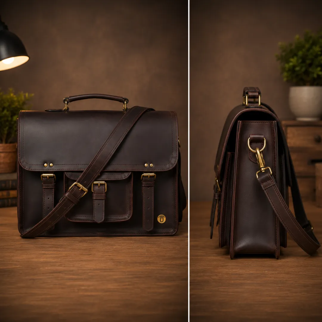 Untitled - 2026-05-18T185614.731 Personalized Leather Laptop Bag – Buffalo Messenger - Image 1