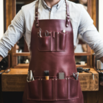 Masterwork Shield Maroon Woodworking Leather Apron