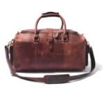 Engraved Full-Grain Leather Duffle | Monogrammed Weekender & Travel Bag - Image 3