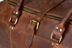 Engraved Full-Grain Leather Duffle | Monogrammed Weekender & Travel Bag - Image 5