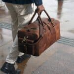 Engraved Full-Grain Leather Duffle | Monogrammed Weekender & Travel Bag