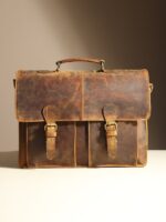 Myers Personalized Vintage Leather Messenger Bag & Briefcase for Men
