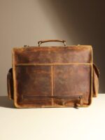 Personalized Handmade Vintage Leather Laptop Messenger Bag for Men - Image 4