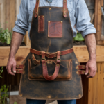 RusticGrow Leather Gardening Apron with Easy-Clean & Adjustable Straps