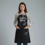 Patina Super Mom Black Cowhide Leather Apron