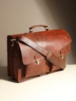 Brown Leather Satchel Messenger Bag - Image 3
