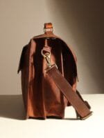 Brown Leather Satchel Messenger Bag - Image 7