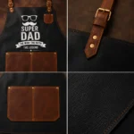 Super Dad Genuine Vintage Black Leather Apron | Father's Day Gift - Image 2