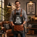 Super Dad Genuine Vintage Black Leather Apron | Father's Day Gift