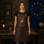 Europe Heritage Brown Leather Apron for Women