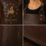 Europe Heritage Brown Leather Apron for Women - Image 2