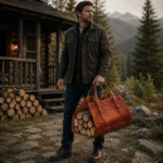 Mountain Tour Pull Up Leather Log Carrier