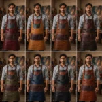 Creative Big Pocket Crazy Horse Leather Apron - Image 3