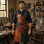Vibrant Tri-Tone Crazy Horse Leather Apron