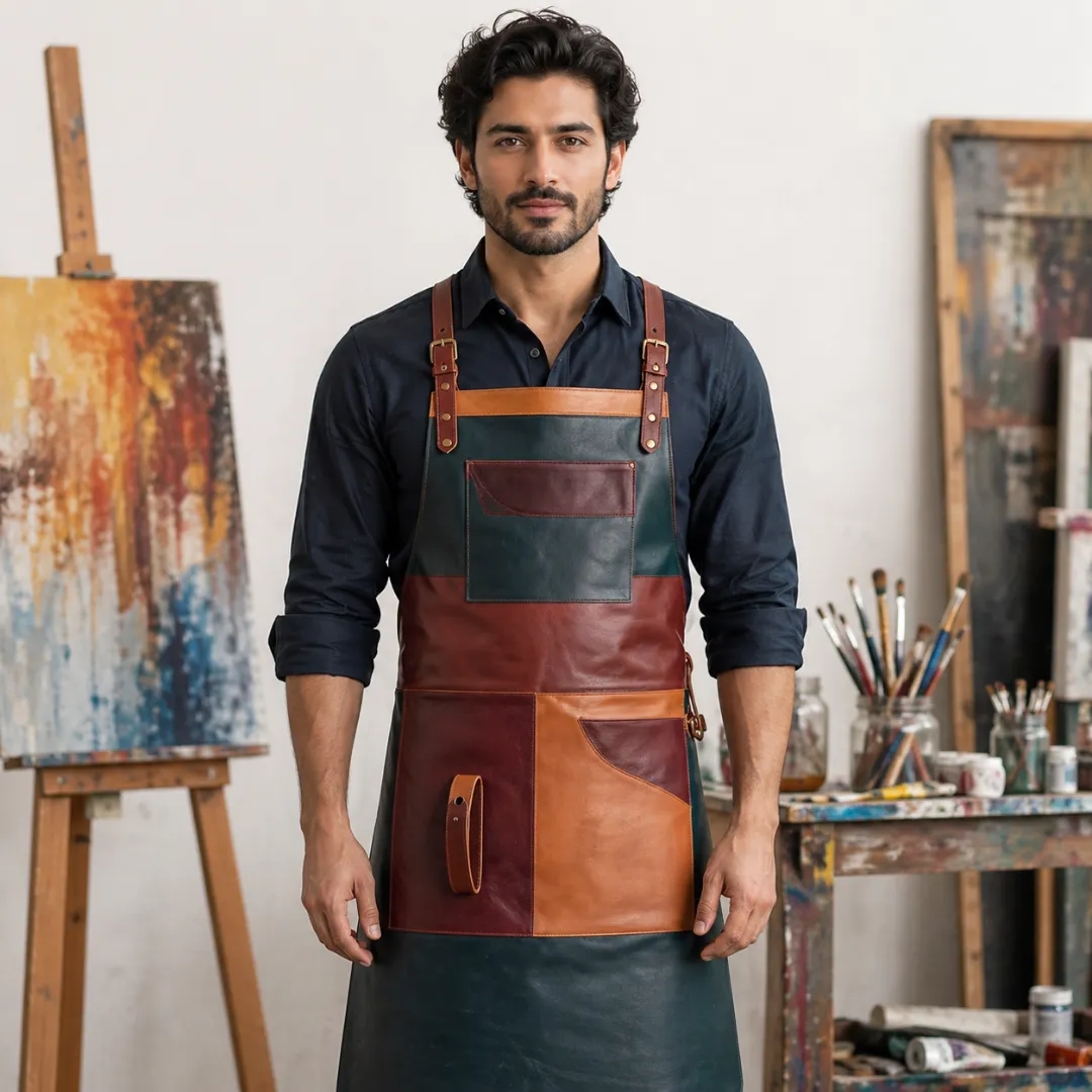 Untitled-2026-04-28T205730.446.webp Artistic Triple Color Crazy Horse Leather Apron - Image 1