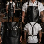 SnipArmor Matt Black Crazy Horse Leather Apron - Image 2