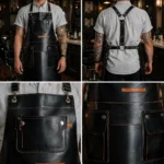 Midnight Forge Black Crazy Horse Leather Barber Apron - Image 2