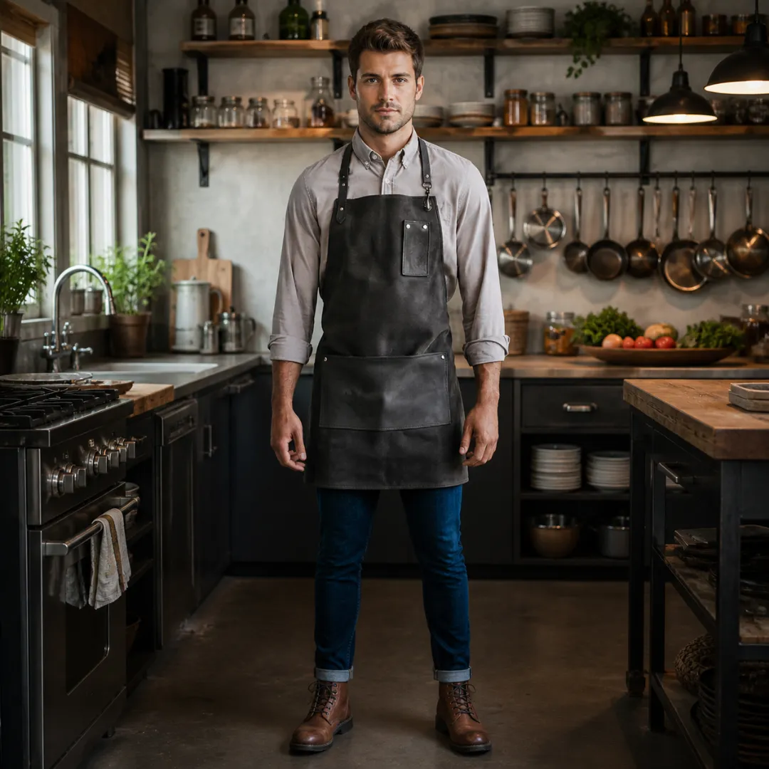 Untitled-2026-05-01T230528.739.webp Finlay Leather Charcoal Goatskin Suede Apron - Image 1