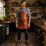 Carson 1 Pocket Tan Crazyhorse Leather Apron