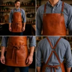 Carson 1 Pocket Tan Crazyhorse Leather Apron - Image 2