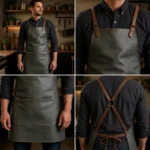 Conrad 1 Poccket Grey Crazyhorse Leather Apron - Image 2
