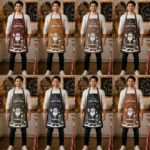 Starry Night Mahroon Crazy Horse Leather Apron - Image 3