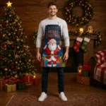 Snowflake Stitch Blue Crazy Horse Leather Apron