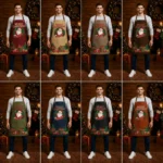 North Pole White Crazy Horse Leather Apron - Image 3