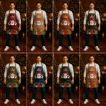Candy Cane Craft Brown Crazy Horse Leather Apron - Image 3