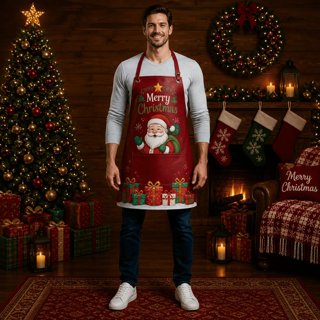 Untitled-2026-05-05T001553.410.webp Christmas Eve Red Crazy Horse Leather Apron - Image 1