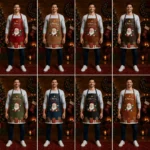 Christmas Eve Red Crazy Horse Leather Apron - Image 3