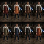 Cooper 2 Pockets TanCowhide Leather Apron - Image 3